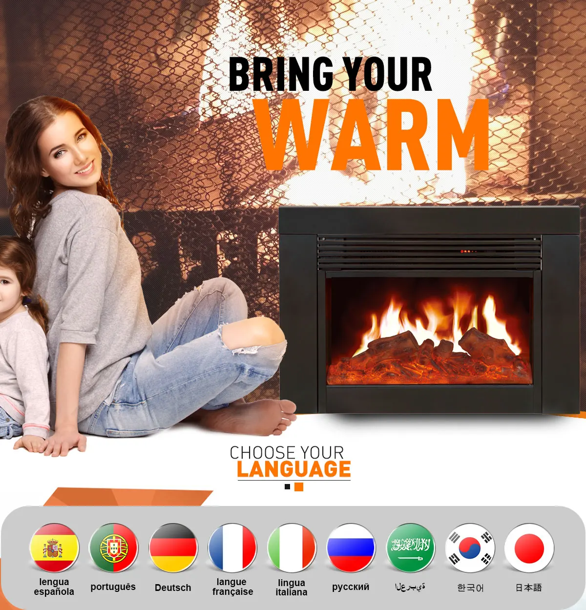 Yiwu Andong Electrical Appliances Co., Ltd. - wall mounted fireplace ...