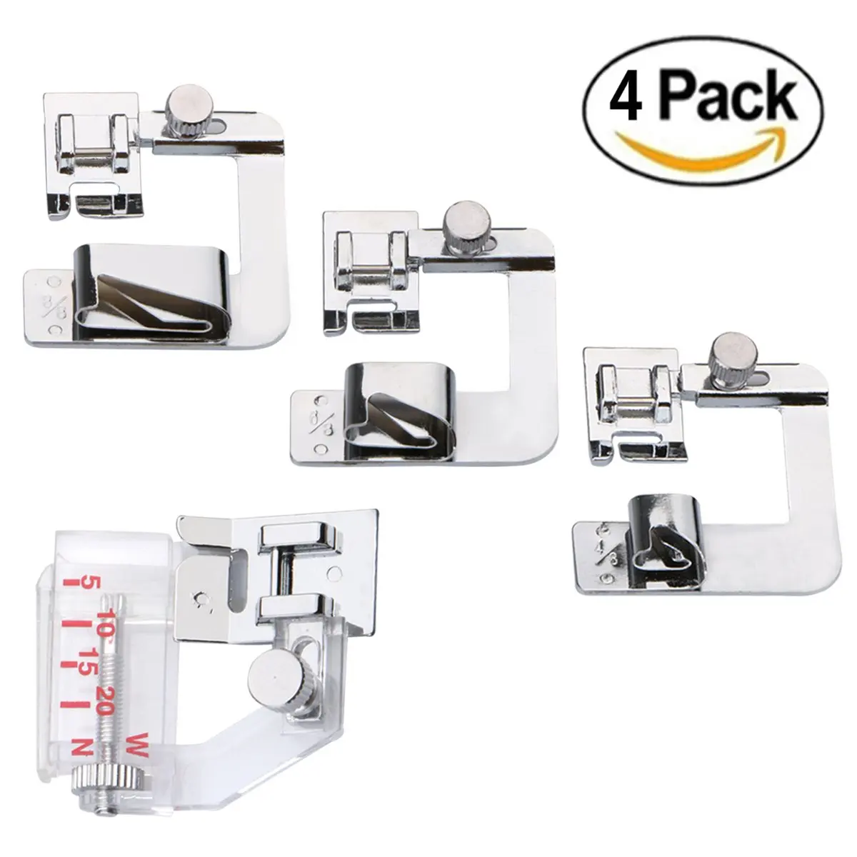 Fit for Most Low Shank Sewing Machines 6 Pack 3//8 Inch, 4//8 Inch, 5//8 Inch, 6//8 Inch, 8//8 Inch, 8//8 Inch 6 Sizes Wide Rolled Hem Presser Foot Sewing Machine Presser Foot Hemmer Foot Set