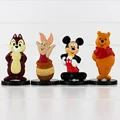 4pcs lot Anime Cartoon Character Mickey Piglet Animal Figure Mouse Bear Piggy Model Toys Free Shipping
