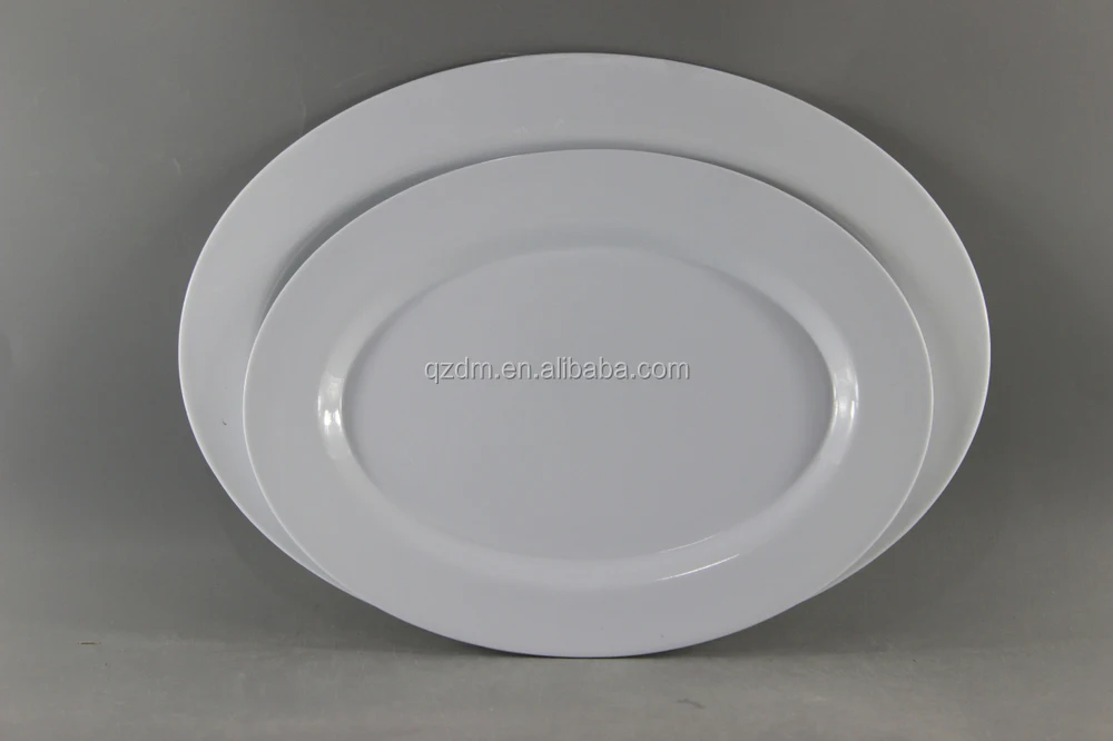 White Melamine Oval Shape Serving Plate And Dish