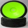 2pcs Solid Green RC On Road Touring Car Rubber Wheels Tyre Tires with Rim for 1:10 RC Touring Car (20199)
