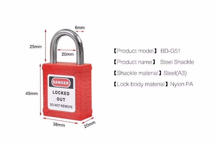 Popular Mini 25mm Short Steel Shackle Safety Lockout Padlocks Keyed Alike