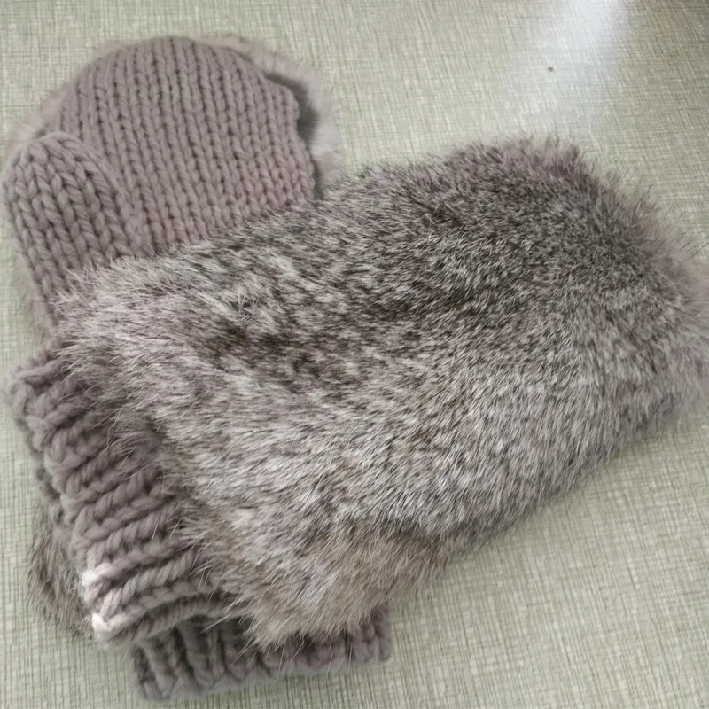 rabbit fur mittens