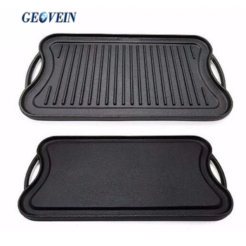 Custom Made Cast Iron Bbq Gas Charcoal Double Sided Grill ...