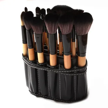 makeup kit and brushes