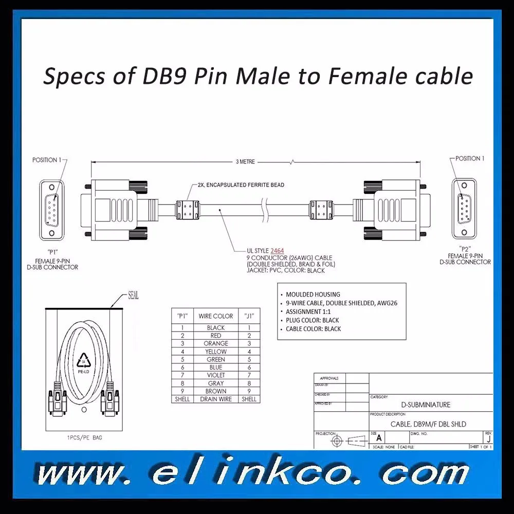 serial 9 pin cable