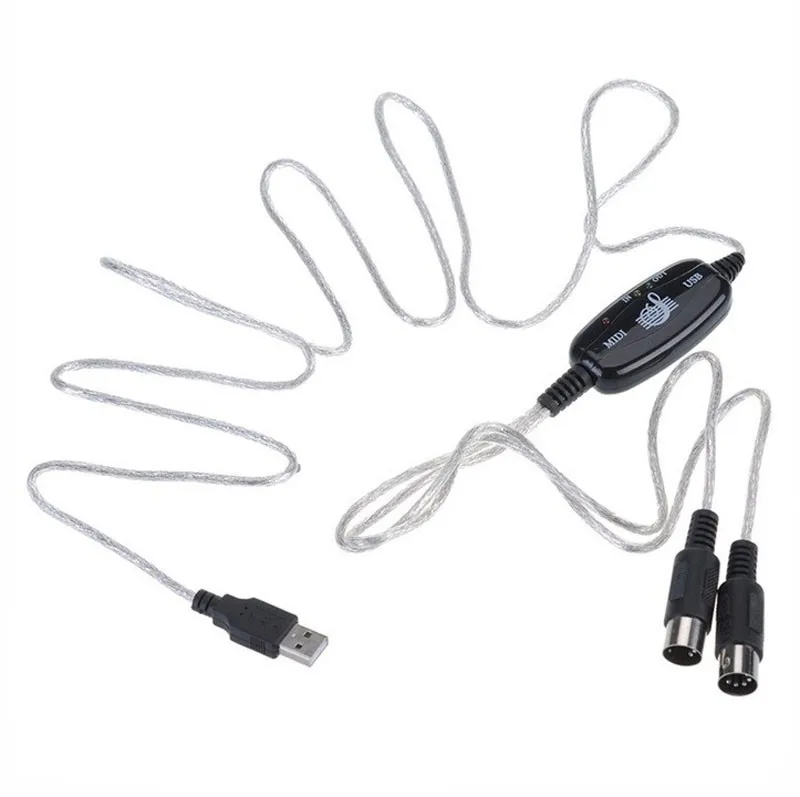accesorios para el hogar color negro cable USB de entrada y salida MIDI Cable USB MIDI de 2 m para teclado de PC a PC