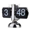 Small Scale Table Clock Retro Flip Over Clock Stainless Steel Flip Internal Gear Operated Quartz Clock gift