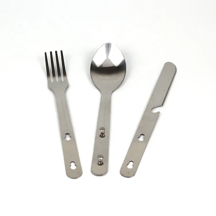 Stainless Steel Travel Portable Camping Cutlery Fork Knife Spoon Set ...