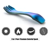 Full Size Titanium Material Ultralight 3-IN-1 Spoon - Fork - Knife Flatware Perfect as a Camping Backpacking & Travel Utensil