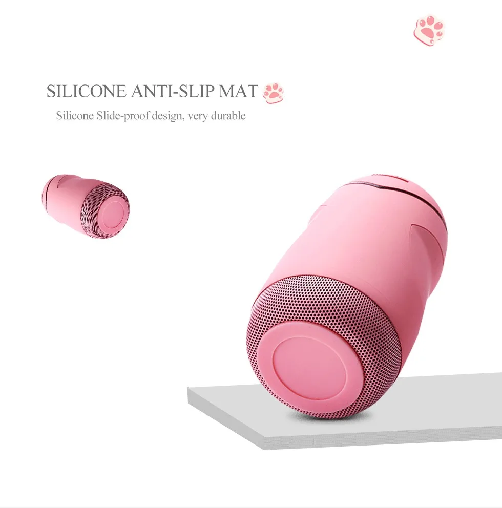 2019 new design gift promotion cute mini speaker cat style portable bluetooth speaker support bluetooth/TF card/hands-free call - ANKUX.COM