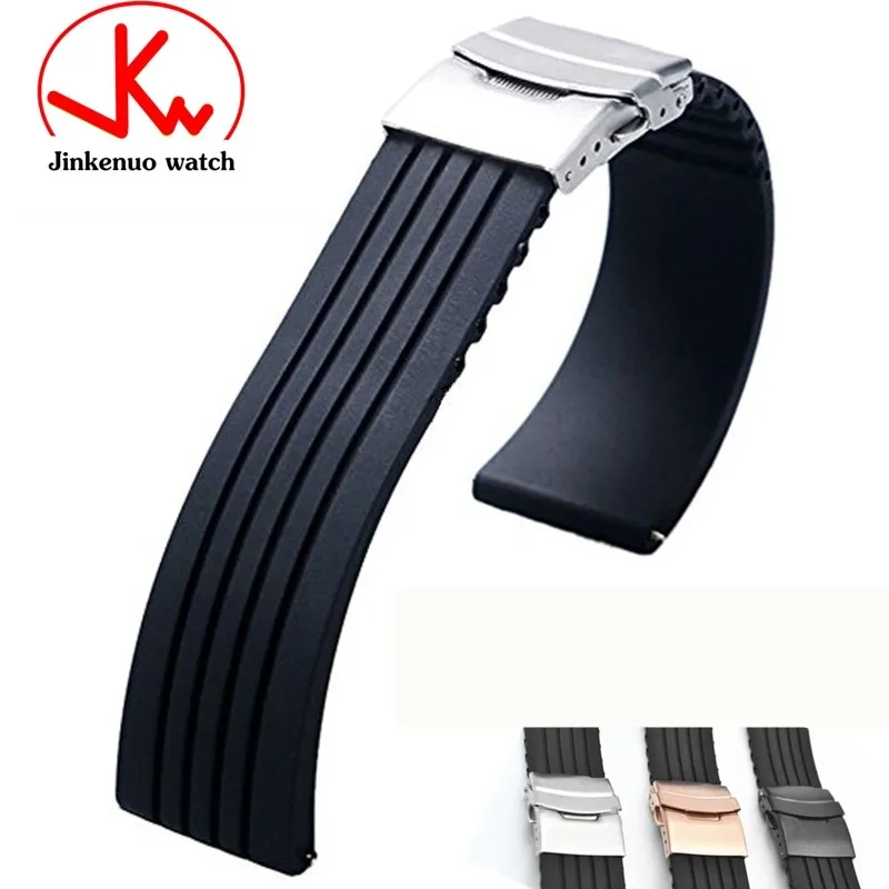 22mm Cheap Replacement Silicone Changeable Interchangeable Black Buckle