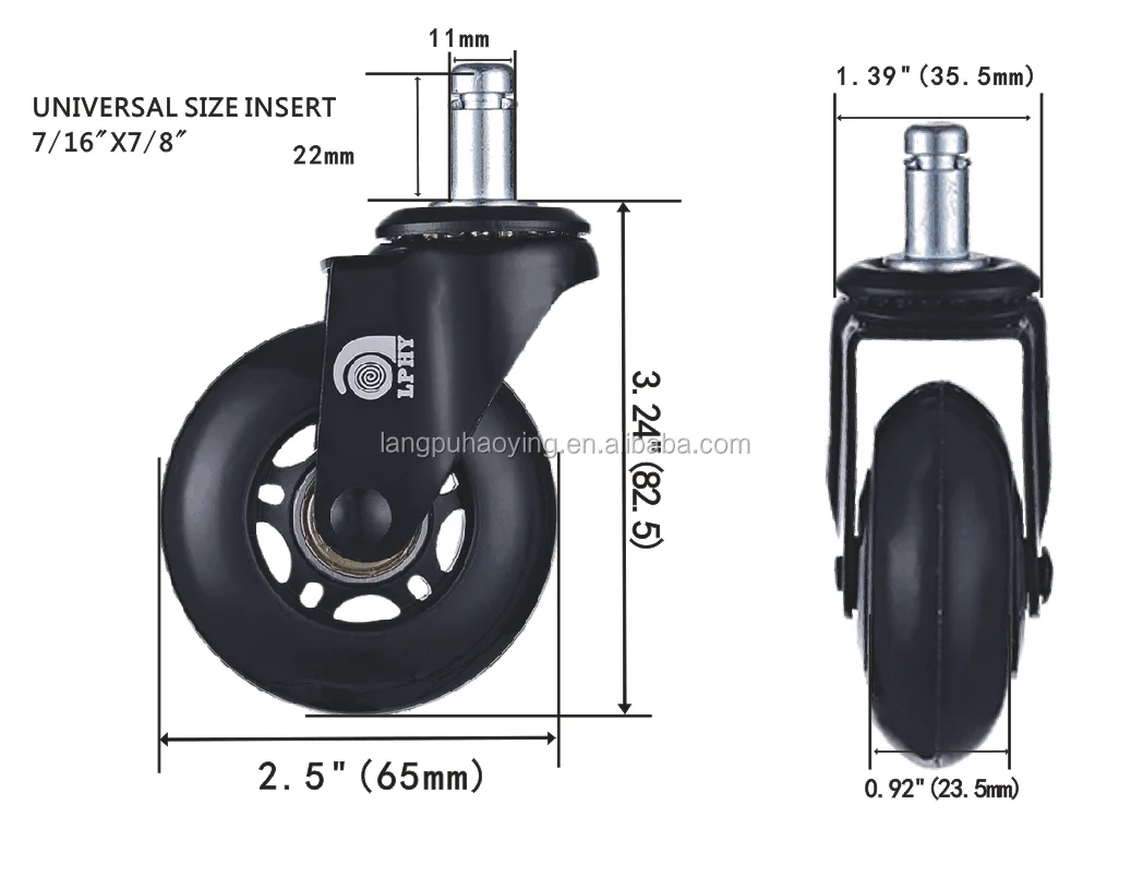 Rollerblade Office Chair Caster Wheel Heavy Duty And Soft Rubber