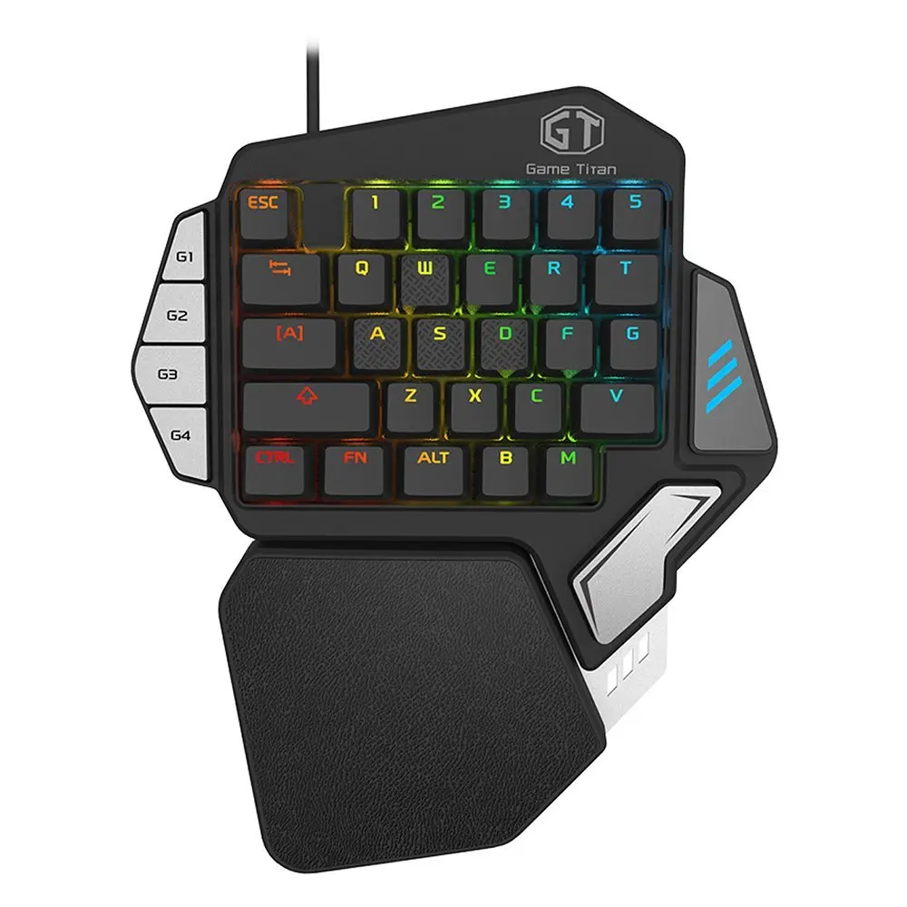 Color : 2 Zhengfangfang One-handed Gaming Keyboard USB Wired Keyboard Electronic Sports Player Keyboard Game Board 29-key LED Backligh
