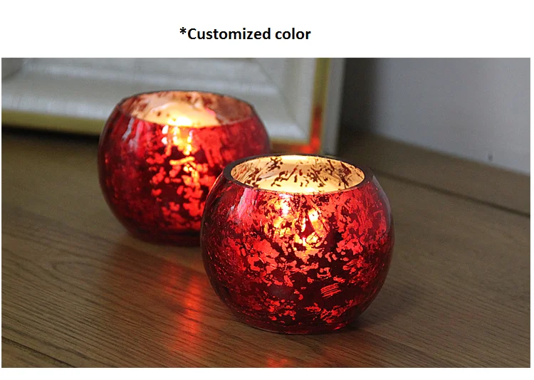 Wholesale Red Glass Hurricane Candle Holders Tea Light Candle Holder