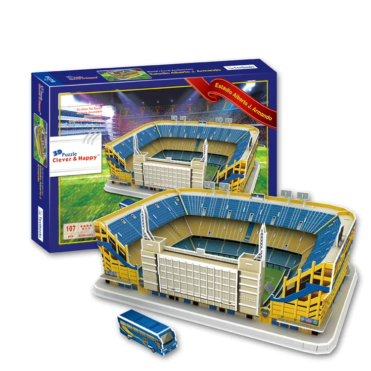 107 Pcs Toy Football Stadium For Kid Model 3d Puzzle Stadium With Logo