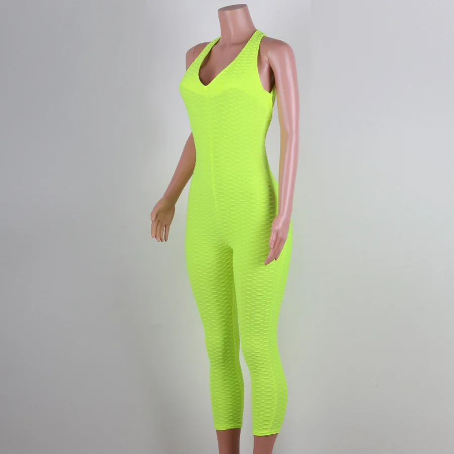 Sexy Sport Jumpsuit Gym Yoga Running Fitness Body Leggings Solid Romper Overalls Butt Enhancing
