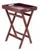 Home Wooden Tray Table Removable Food Drink Snack Serving Tray Indoor Outdoor TV Side Table 28 Inch Antique Walnut