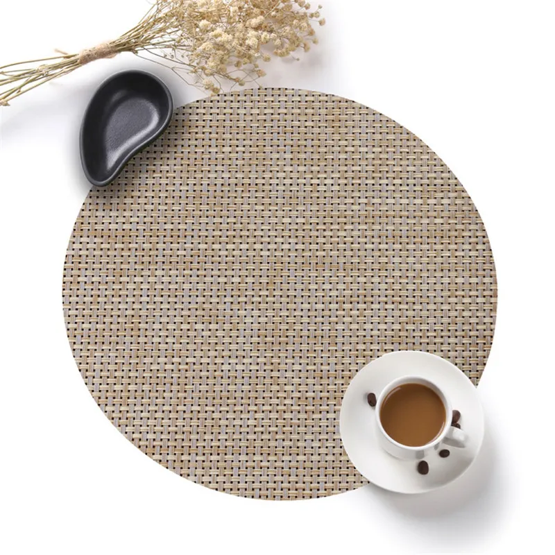Round Table Placemats 70 Pvc 30 Polyester Heat Resistant Table Mats