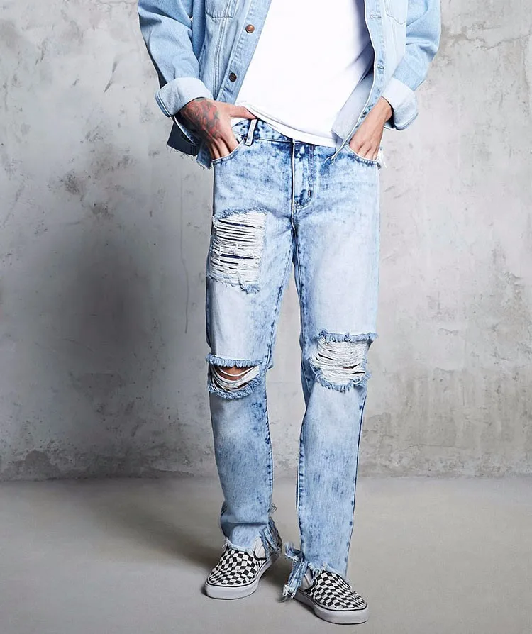 mens skinny fit ripped jeans