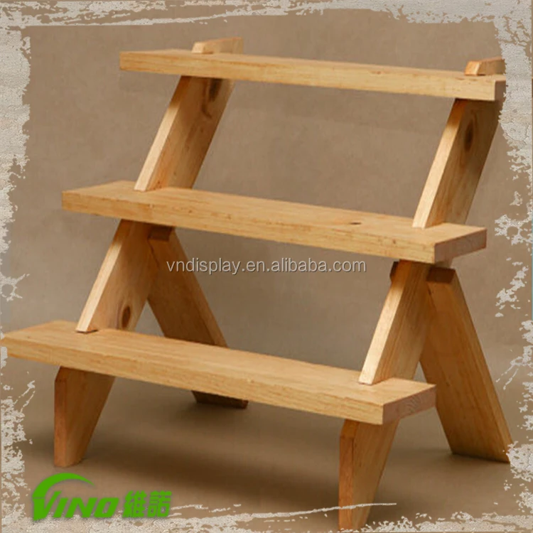 3-layer Folding Wood Stands Showcase Rack Display - Buy Folding Wood ...