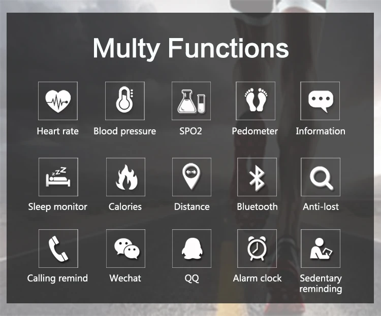 Hot sales f9 wristwatch sports step counter call reminder remote camera ip67 waterproof anti-lost long standby smart wrist watch