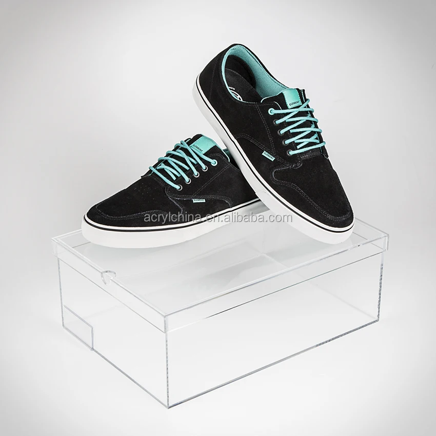 Custom Made Shoe Box Shop Display Acrylic Drop Front Shoe Box Wholesale