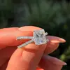 Trendy Design Jewelry Square Cut CZ Diamond Moissanite Ring Engagement