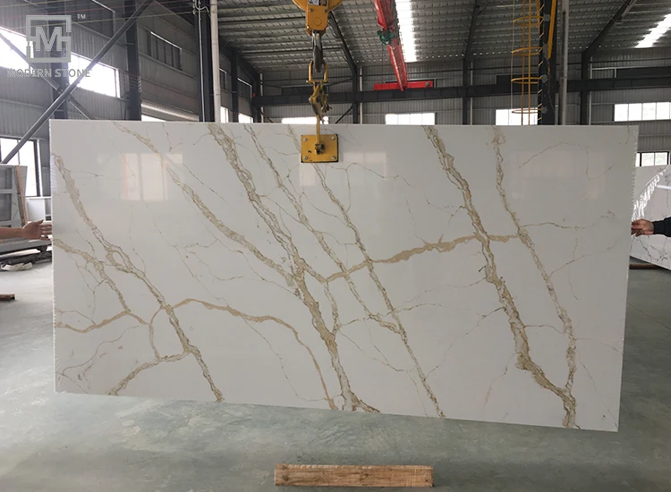 Calacatta Gold Vein Quartz Stone Slab 3cm Countertop Buy