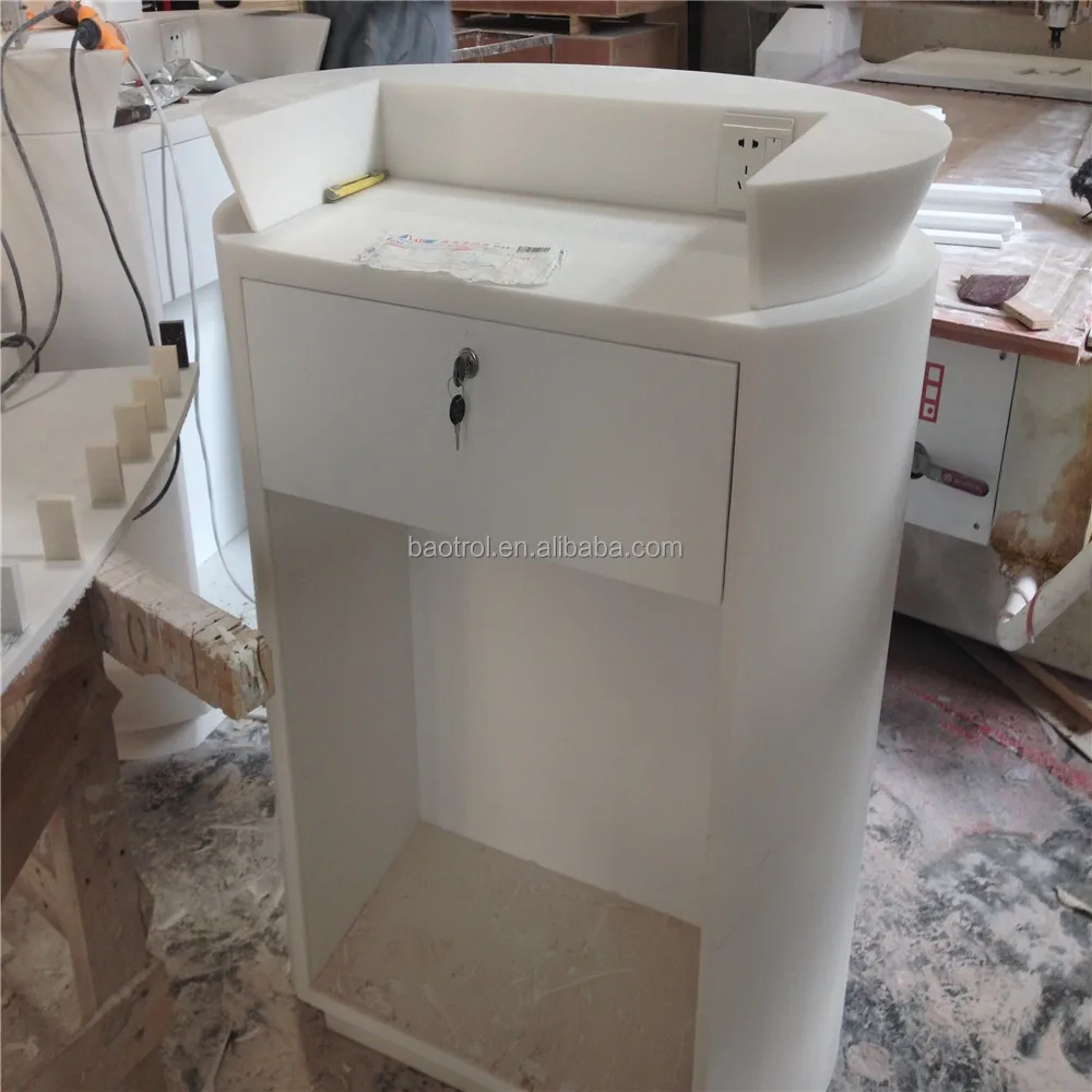 Solid Surface Reception Desk Nail Salon Small Desk Designs For One
