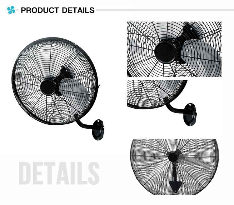 3 speed powerful 20inch wall fan
