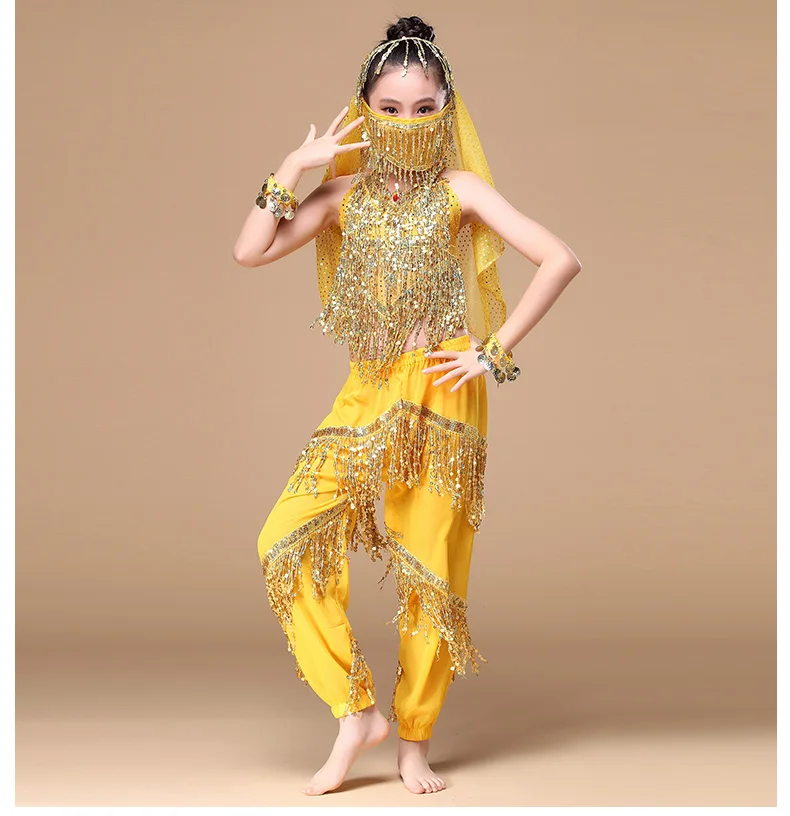 Twk01192 Wholesale Girl Bellydancing Costume Tassel Sequin Belly Dance
