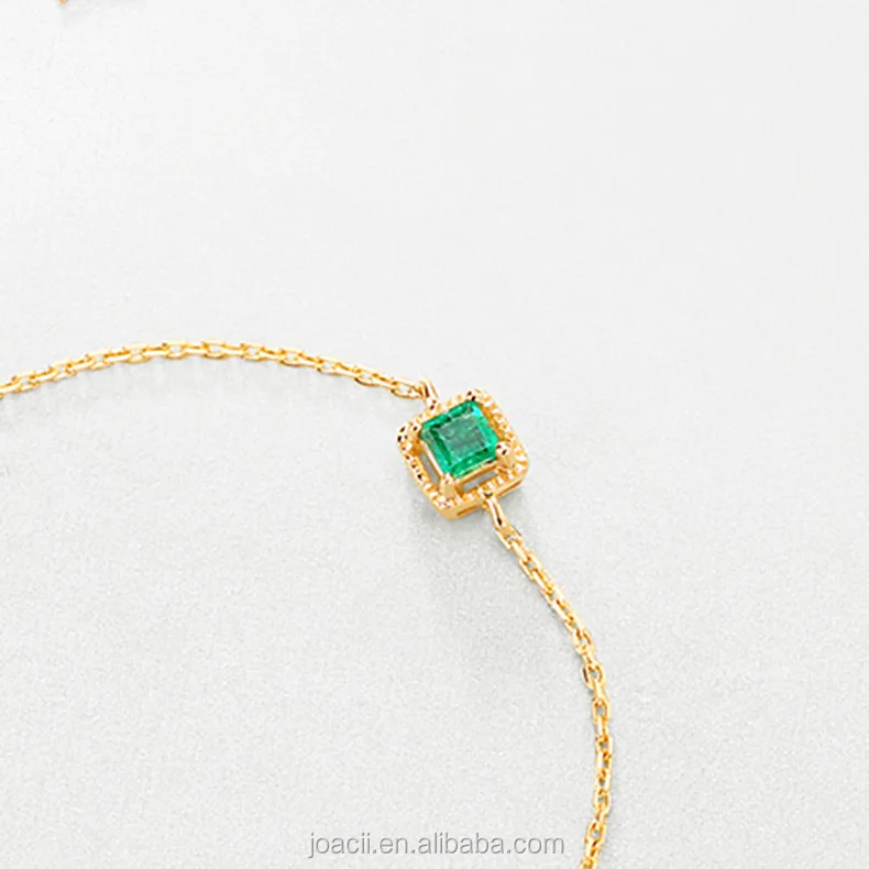 Joacii Gold Plated 925 Silver Bracelets AAA Zircon Emerald Chain Bracelets