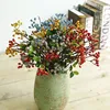 Artificial Flowers For Decoration Red Bird Berry Spray Stem Of Faux Berries Pomegranate Autumn Christmas Flowers Decoration