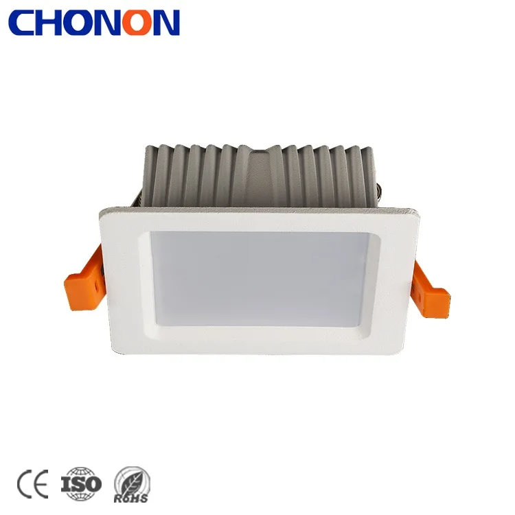 Single Square Recessed Mounted Aluminum SMD Warm White LED Downlight