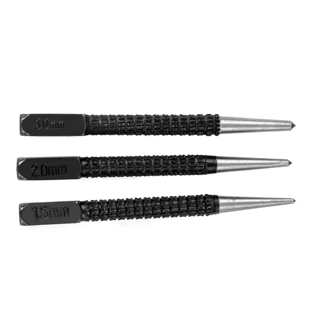 Baosity 4Pcs Stainless Steel Hollow End Roll Pin Tool Starter Punch Set Leathercraft