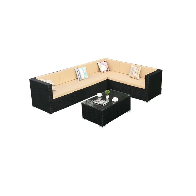 Cheap Italian Patio Poly Rattan Furniture Outdoor Garden U Shape Sectional Sofa