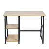 Cheap Desk with 2 Storage Open Shelves Light OAK Office Working Computer Desk for Small Space Home Use