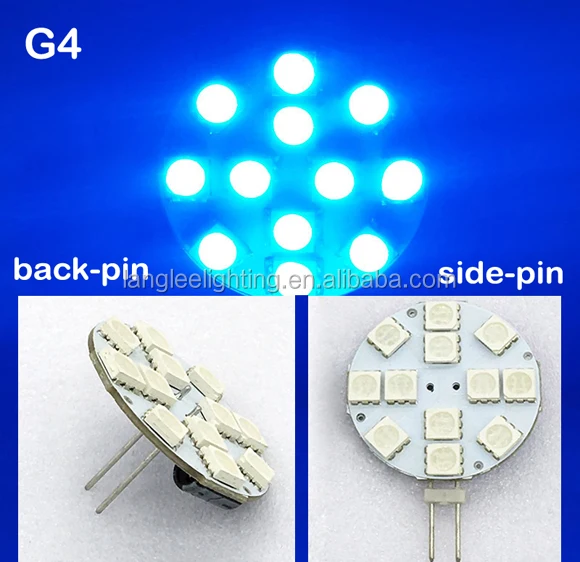 5050 3w Side Pin Or Back Pin Ww Cw R G B G4 Led Lamp Light Disc - Buy G4 To 40w,G4 Fitting Bulb,G4 Fitting Led Bulb Product on