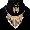 Big luxury fashion temperament wild multi-tassel necklace set