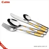 72pcs luxury high mirror flatware set with wood case for home use