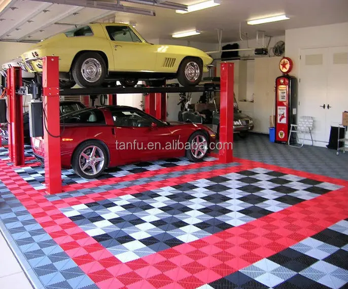 Tanfu 13mm Thickness Pp Interlocking Plastic Garage Floor Tiles