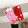 2019 Soft Hairy Christmas Hat Phone Case Cover tpu stuffed toy protective mobile phone shell For iPhone X