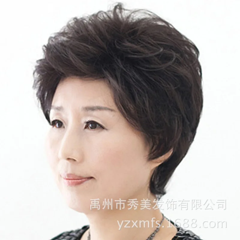 Middle Aged Woman With Short Hair Wig Elderly Middle Aged Woman With Short Hair Wig Elderly Entire Top Mom Really Fake In Price On M Alibaba