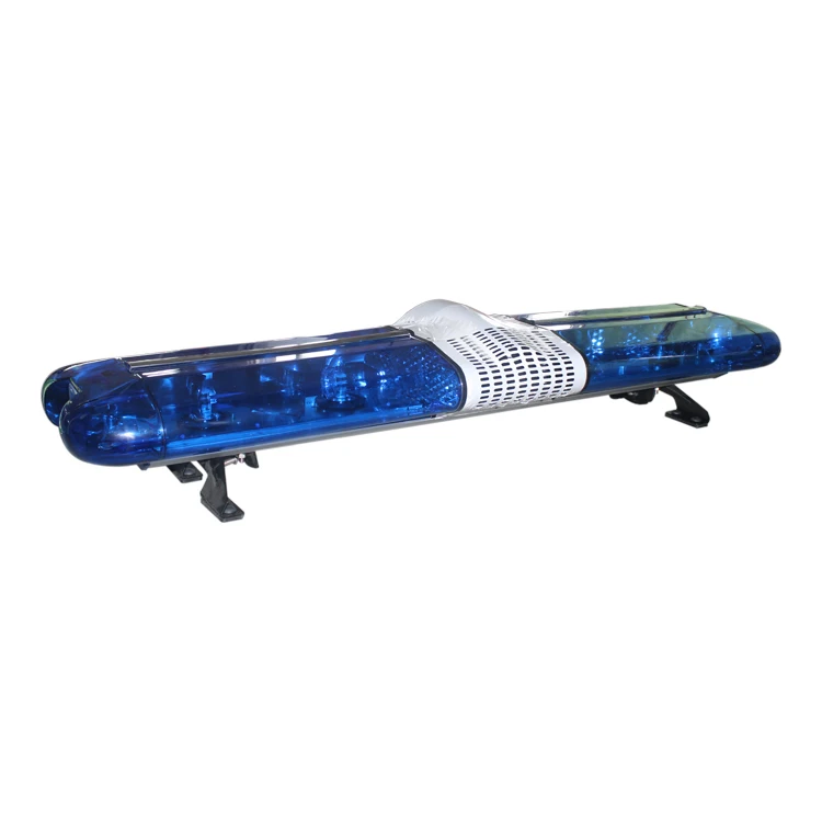 Security Blue Halogen Rotator Ambulance Light Bar With 100Watt Siren Speaker Amplifier 1200Mm