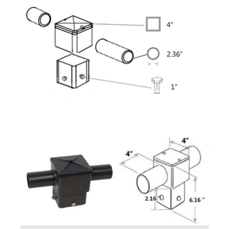 4" Square Horizontal Tenon Pole Light Brackets In Stock Buy Light