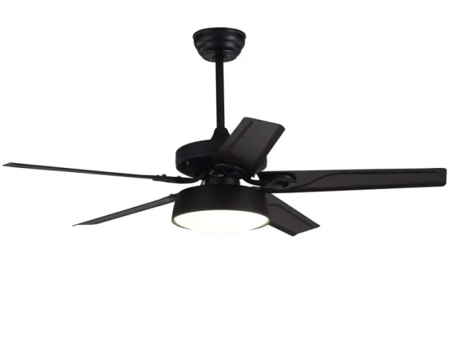 52 inch ceiling installation high efficient energy saving remote control black color metal ceiling fan with LED light