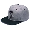 Embroidery Cotton Lien Snapback 6 Panel Hip Hop Cap Premium Adjustable Flat Visor Cap