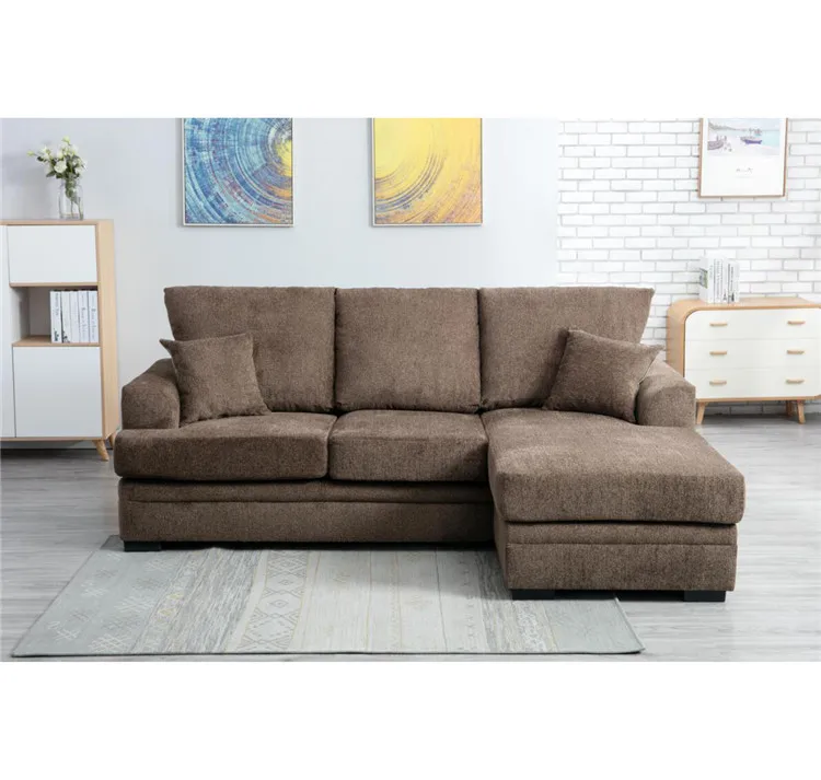 Quick delivery sleeper chaise apartment small sectional sofa with recliner