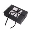 Wholesale black paper gift box package as customized demands with lid